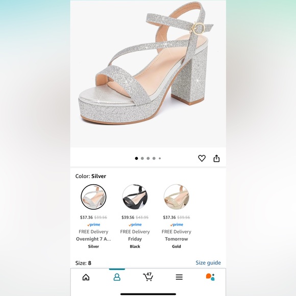 Glamorous Glitter Open Toe Ankle Strap Heeled Sandals *NEW* - Picture 5 of 5